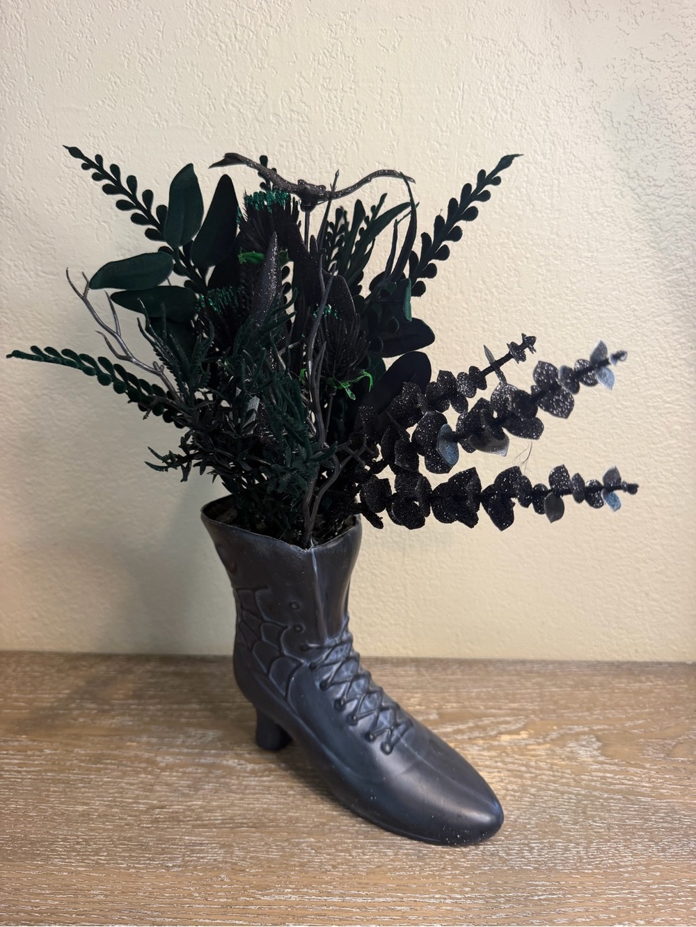 New Target Black Gothic Witch Boot Floral Arrangement